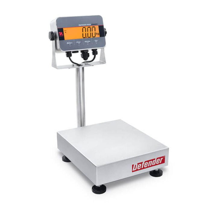 Ohaus Defender 3000 i-D33 Washdown Bench Scale - column mounted model