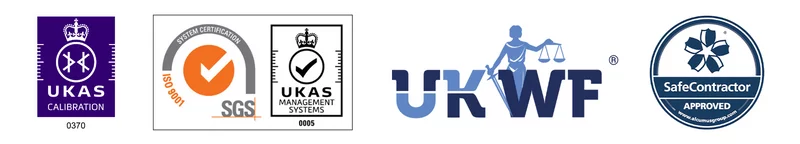 Northern Balance ISO 17025 UKAS accreditation, ISO 9001 certification, UK Weighing Federation and SafeContractor memberships